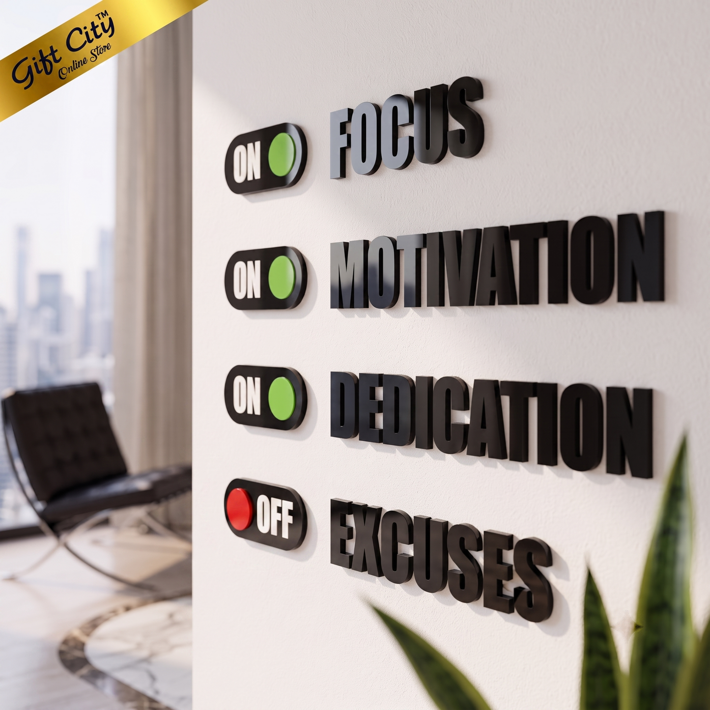 Focus 3D Acrylic Wall Art | Modern Home & Office Decoration | Gift City