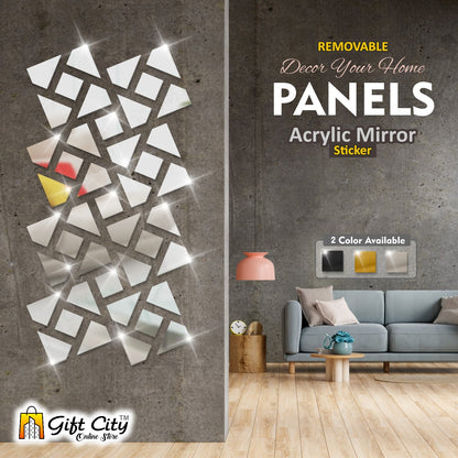 3D Acrylic Mirror Panels Wall Art Stickers