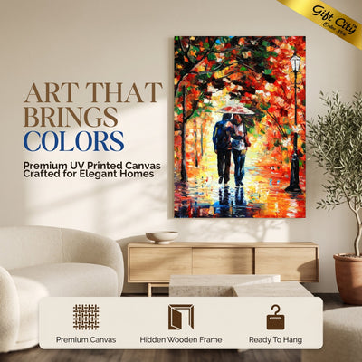 Couple Romantic Canvas Painting | Romantic Couple Love Wall Art for Bedroom & Home Decor