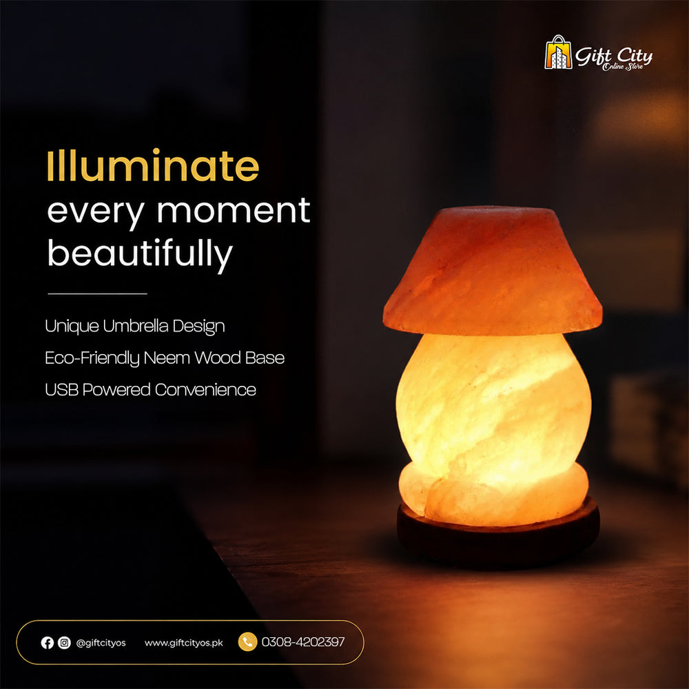 Himalayan Umbrella Shape 7 Color Changing Crafted Salt Lamp for Home Decoration - Gift City