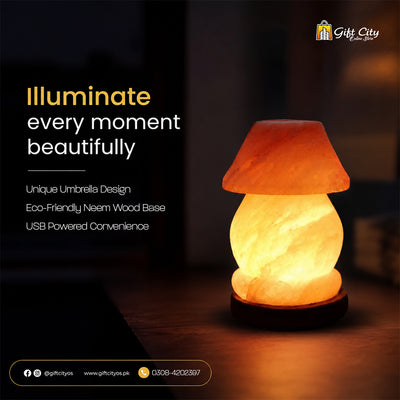 Himalayan Umbrella Shape 7 Color Changing Crafted Salt Lamp for Home Decoration - Gift City