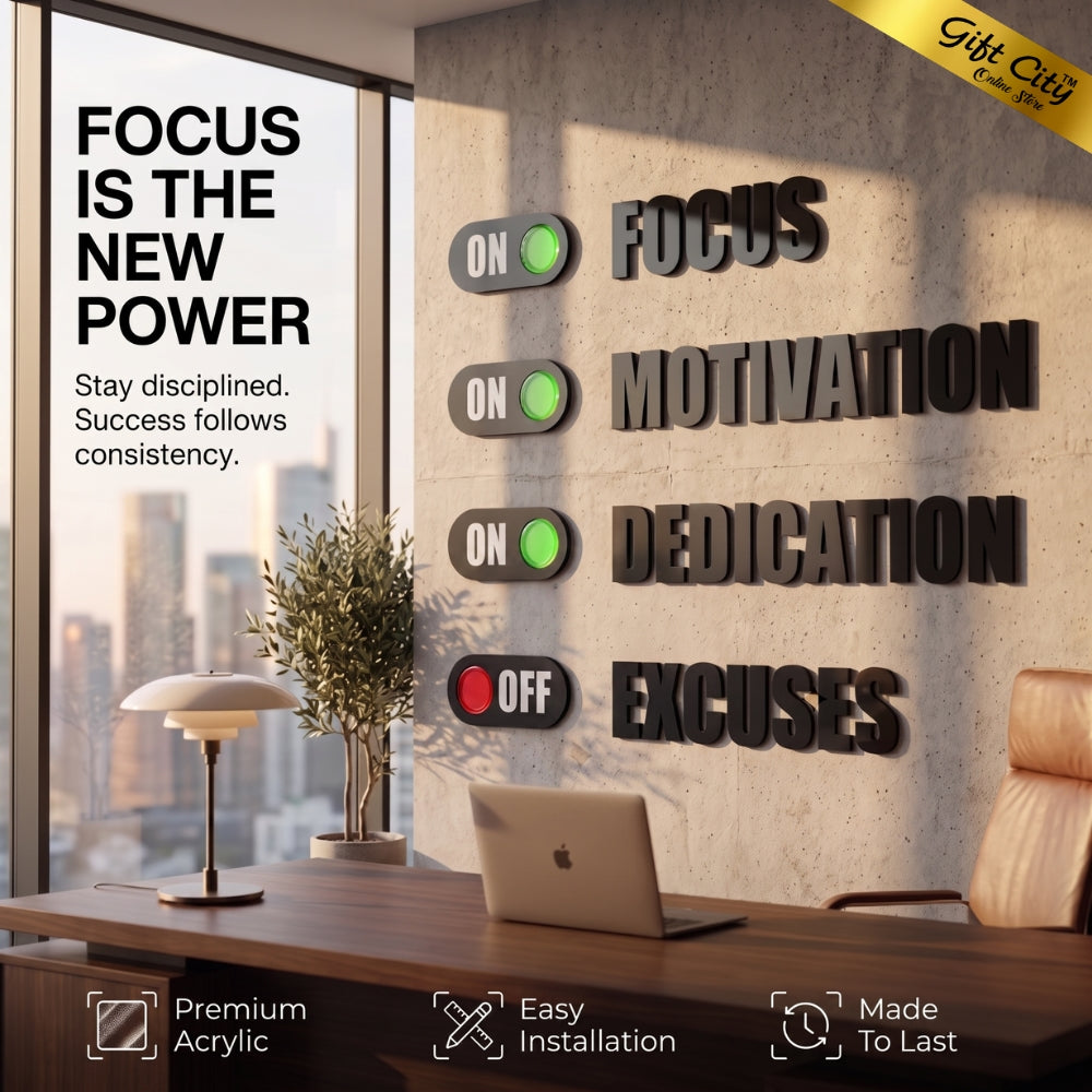 Focus 3D Acrylic Wall Art | Modern Home & Office Decoration | Gift City