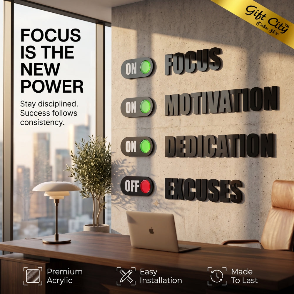 Focus 3D Acrylic Wall Art | Modern Home & Office Decoration | Gift City