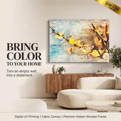 Floral Canvas Painting Wall Art with Wooden Frame | Flower Painting for Home Decor