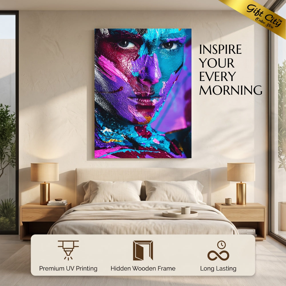 Man Face Digital Art Canvas Painting | Modern Male Portrait Wall Art for Home & Office Decor