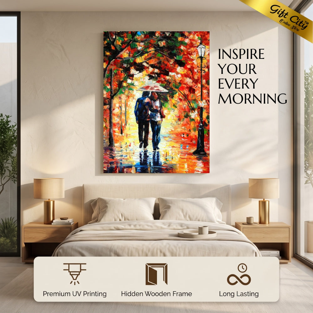 Couple Romantic Canvas Painting | Romantic Couple Love Wall Art for Bedroom & Home Decor