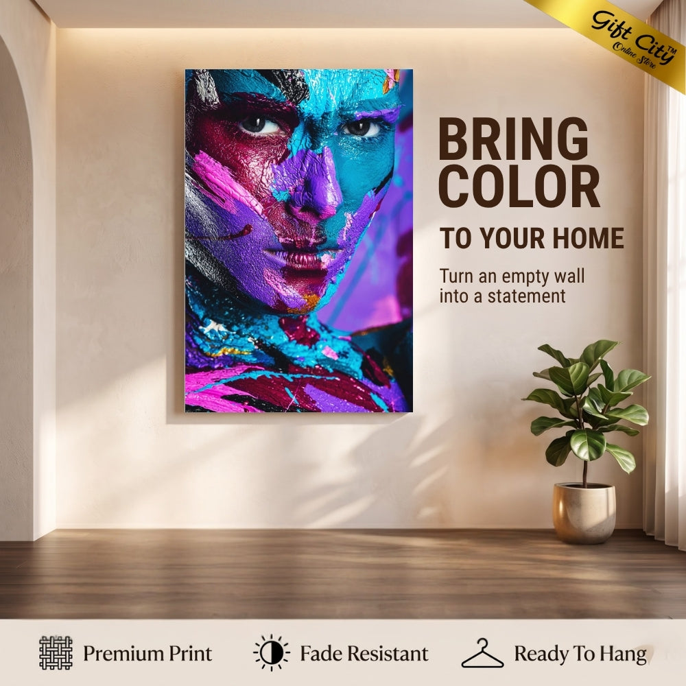 Man Face Digital Art Canvas Painting | Modern Male Portrait Wall Art for Home & Office Decor