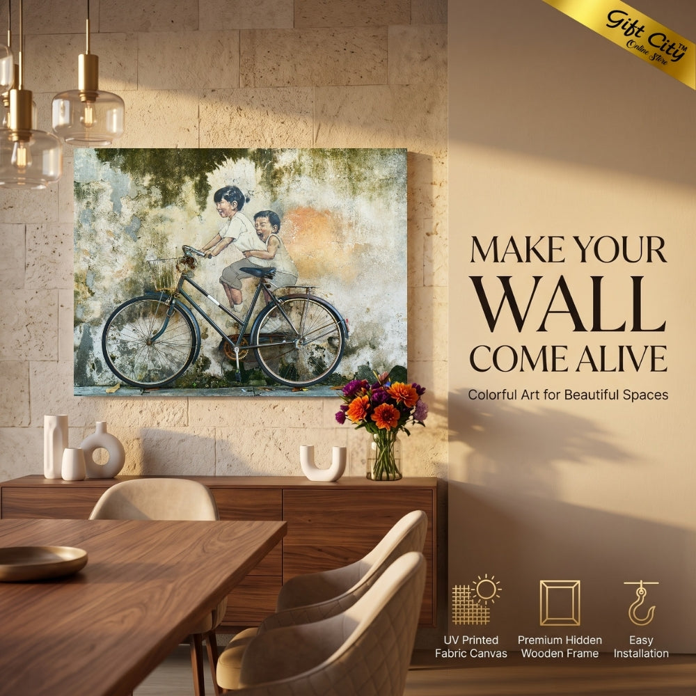 Two Brothers Relationship Canvas Painting | Brother Love & Happiness Wall Art for Home Decor