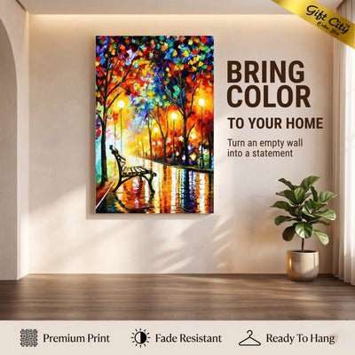 Loneliness of Autumn Palette Knife Oil Canvas Painting | Autumn Landscape Canvas Wall Art