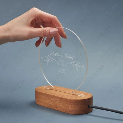 Gift City Personalized 3D Name illusion Round Lamp - Golden - Ideal for Gifts - Gift City Online Store