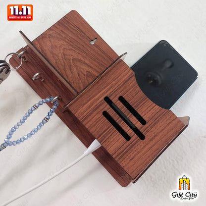 GEOMETRIC Multipurpose design Wood Key Holder With 8 Hooks