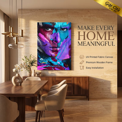 Man Face Digital Art Canvas Painting | Modern Male Portrait Wall Art for Home & Office Decor