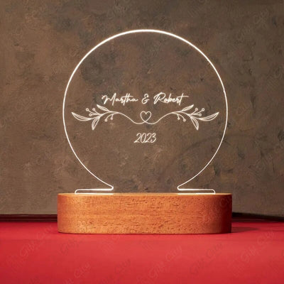 Gift City Personalized 3D Name illusion Round Lamp - Golden - Ideal for Gifts - Gift City Online Store