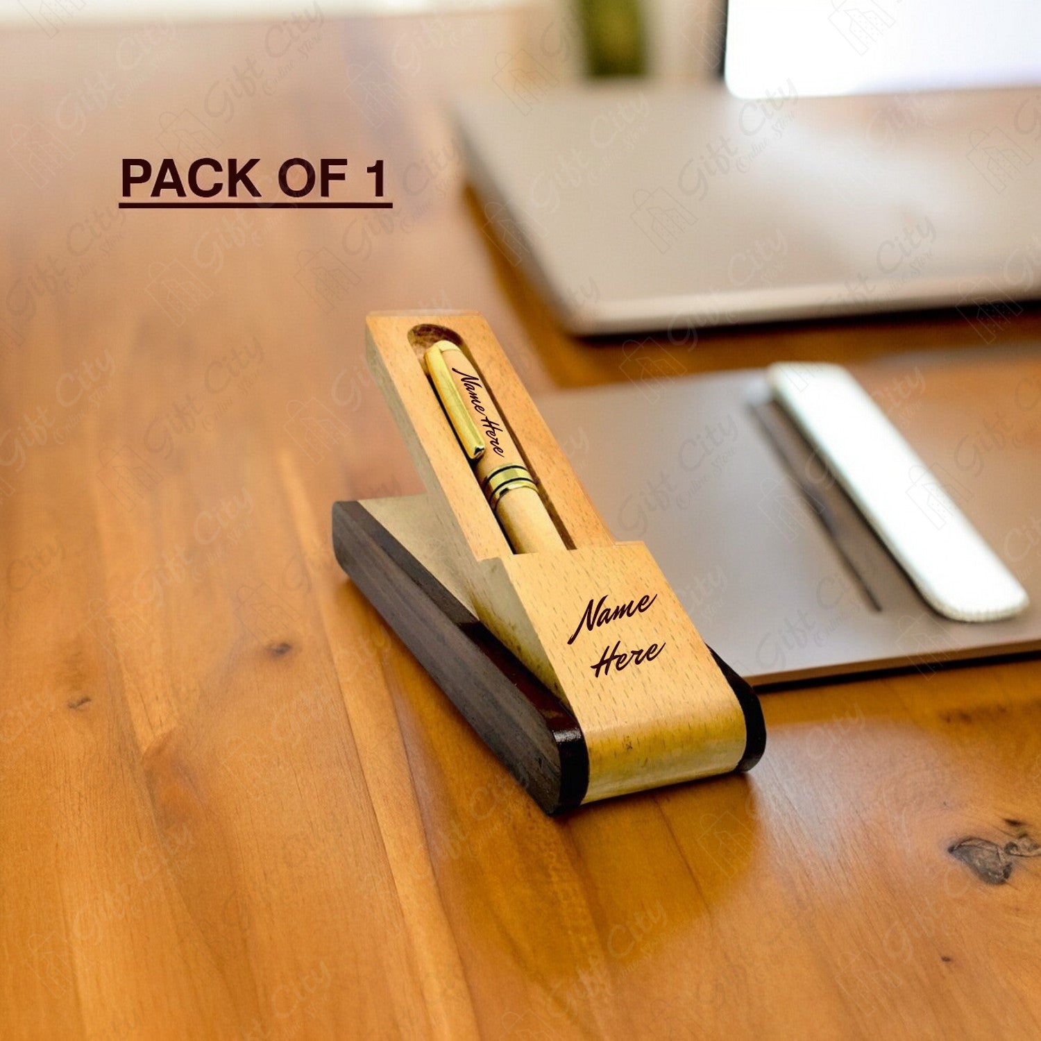 Gift City: Organize Your Desk in Style - Heavy Wooden Pen Holders with Lifetime Warranty"