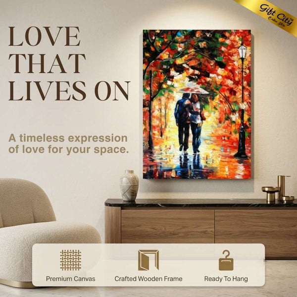 Couple Romantic Canvas Painting | Romantic Couple Love Wall Art for Bedroom & Home Decor