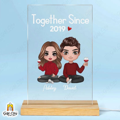 Customizable 3D Acrylic Couple Bitmoji Lamp Best Gift 