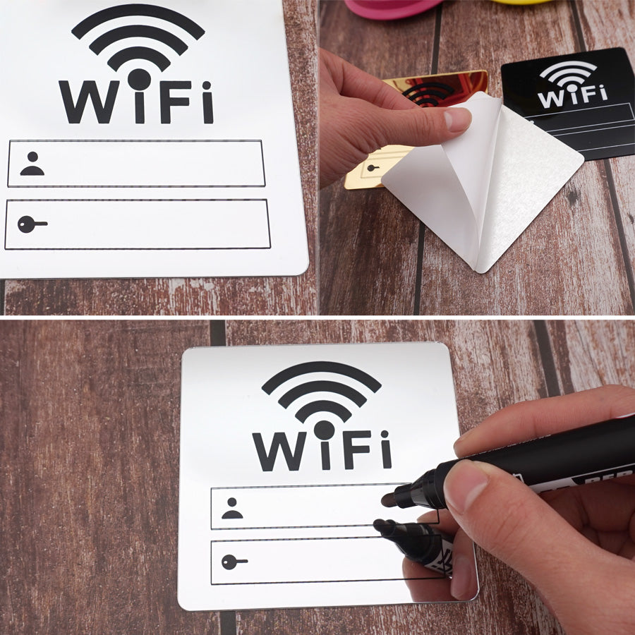 WIFI Sign 3D Acrylic Mirror Wall Stickers