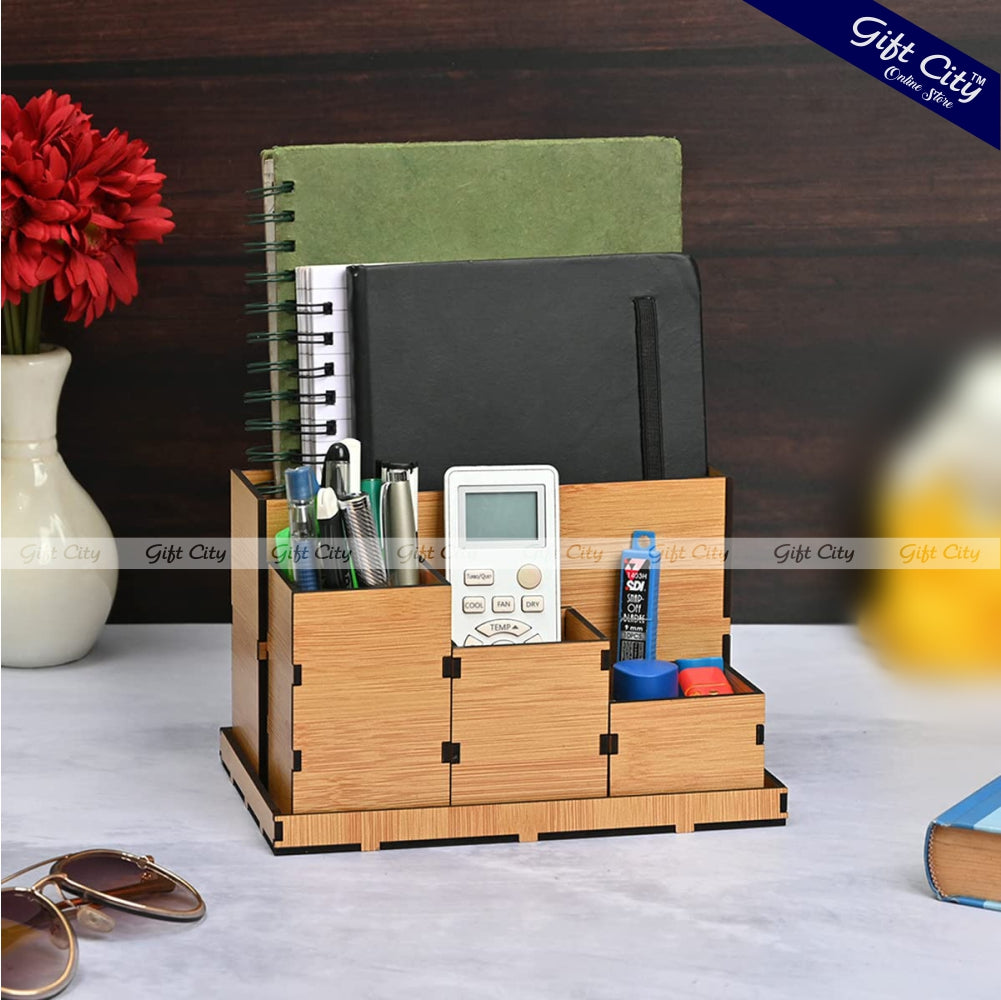 Gift City Presents 4-Compartment Desk Organizer | Multi-Functional Office Organizer | Ideal Corporate Gifts