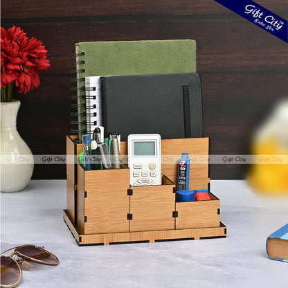 Gift City Presents 4-Compartment Desk Organizer | Multi-Functional Office Organizer | Ideal Corporate Gifts