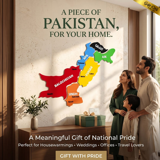 Gift City Presents Acrylic Colorful Pakistan Map Wall Art | Travel Agency | Modern Home & Office Decor | 3D National Pride Map