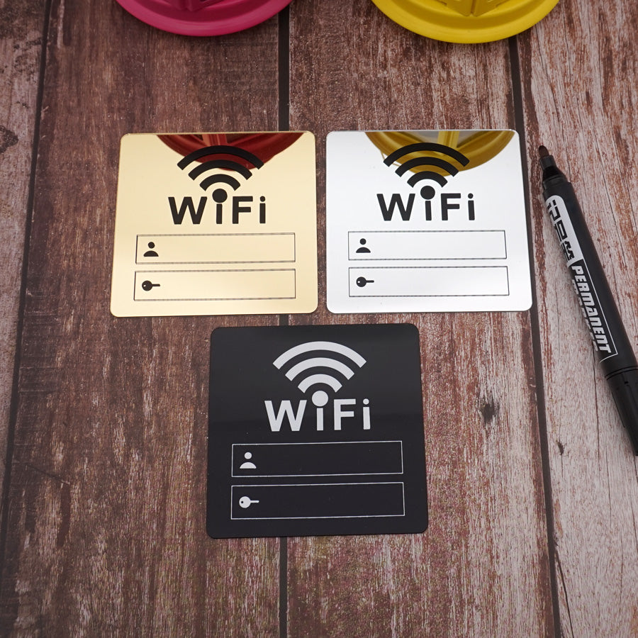 WIFI Sign 3D Acrylic Mirror Wall Stickers