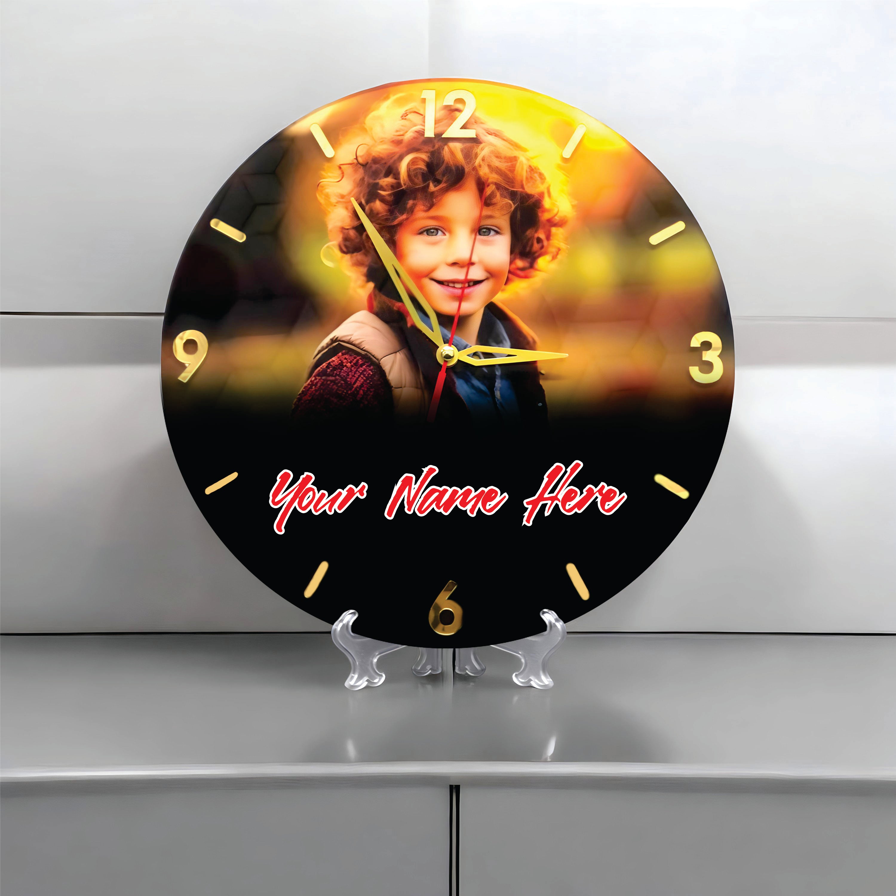 Customizable Acrylic Wall Clock Best Gift for Birthday, Anniversarry, Valentine Day & Wedding- Gift City