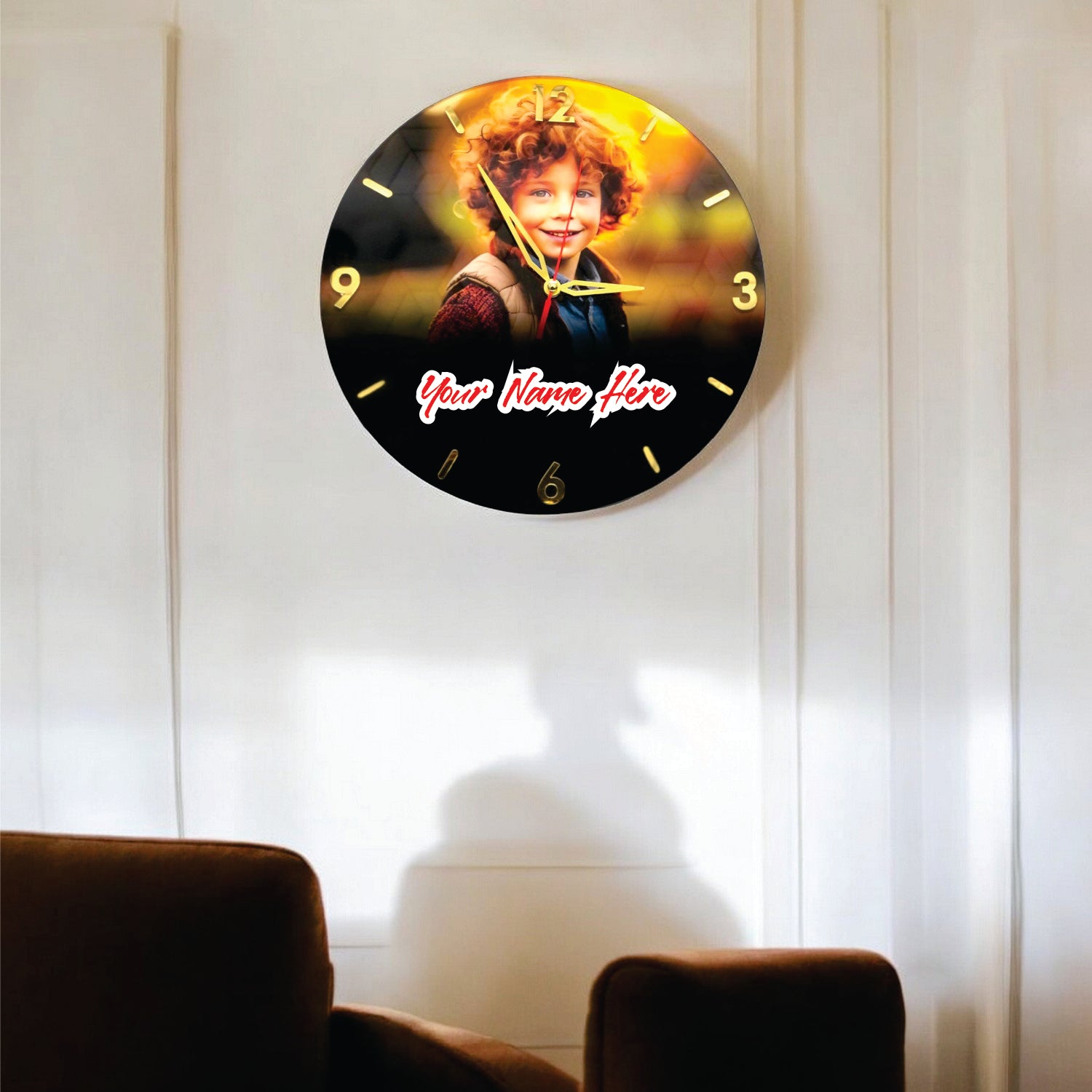 Customizable Acrylic Wall Clock Best Gift for Birthday, Anniversarry, Valentine Day & Wedding- Gift City