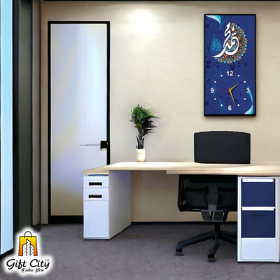 Gift City Islamic Wooden Wall Hanging Clock with Sleek Digital Design - Perfect for Trendy Spaces - 12x24 inch - Gift City Online Store