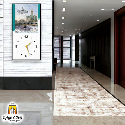 Gift City Refined Islamic Wooden Digital Print Wall Hanging Clock - Ideal for Modern Homes - 12x24 inch - Gift City Online Store
