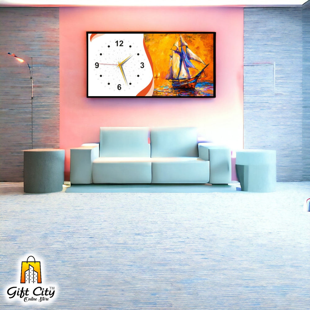 Gift City Sleek Wooden Digital Print Wall Clock - Great for Home and Office - 12x24 inch - Gift City Online Store