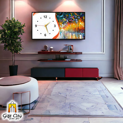 Gift City High-End Wooden Wall Clock with Digital Print - Perfect for Home Decor - 12x24 inch - Gift City Online Store