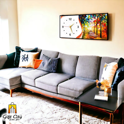 Gift City Classic Wooden Wall Clock with Artistic Digital Design - Suitable for Any Room - 12x24 inch - Gift City Online Store