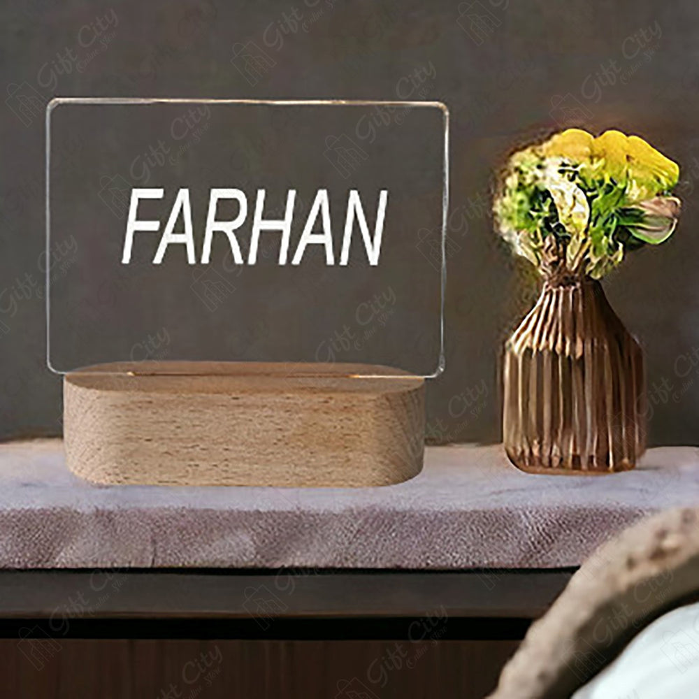 Gift City Customizable 3D Name illusion Decorative Lamp with Acrylic Sheet & Base - Free Shipping & Lifetime Warranty - Perfect Wedding Gift - Gift City Online Store