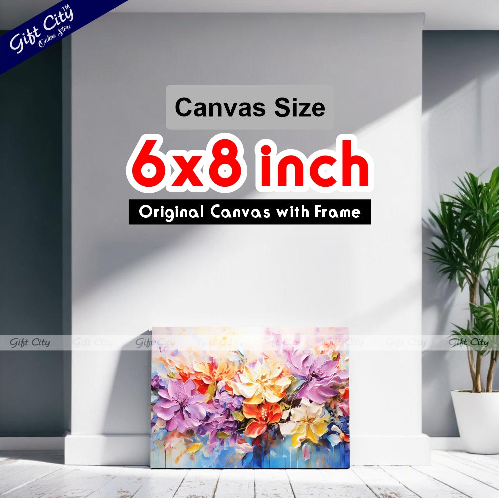 Gift City Presents A Masterpiece of Vibrant Floral Art Stunning Oil Painting Canvas Featuring Abstract Blooms, Rich Textures, and a Symphony of Colors and Light