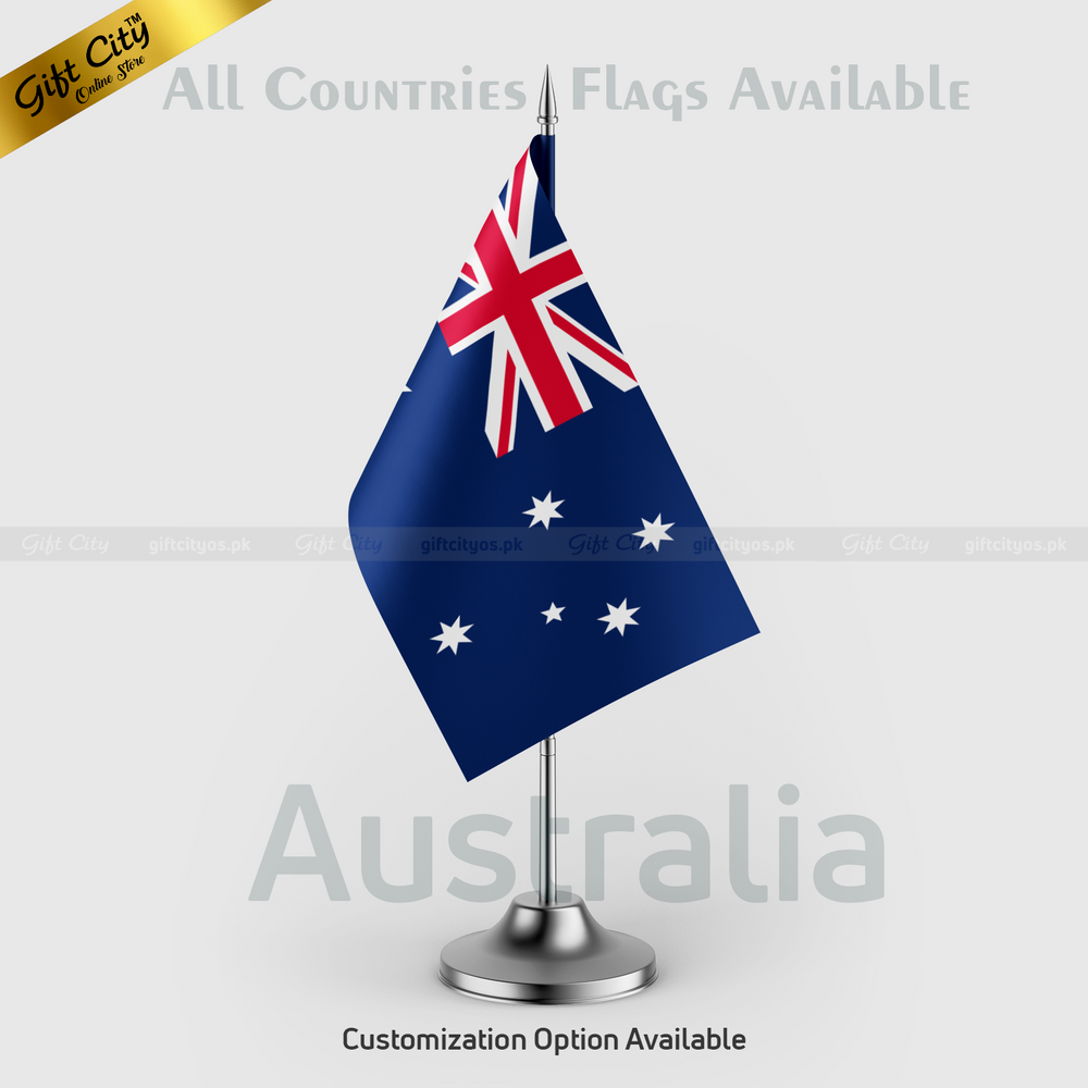 Gift City Presents Australia Desk Flag with Stand  Perfect for Office, Home Decor & Display  Multiple Country Flags Available - Gift City Online Store