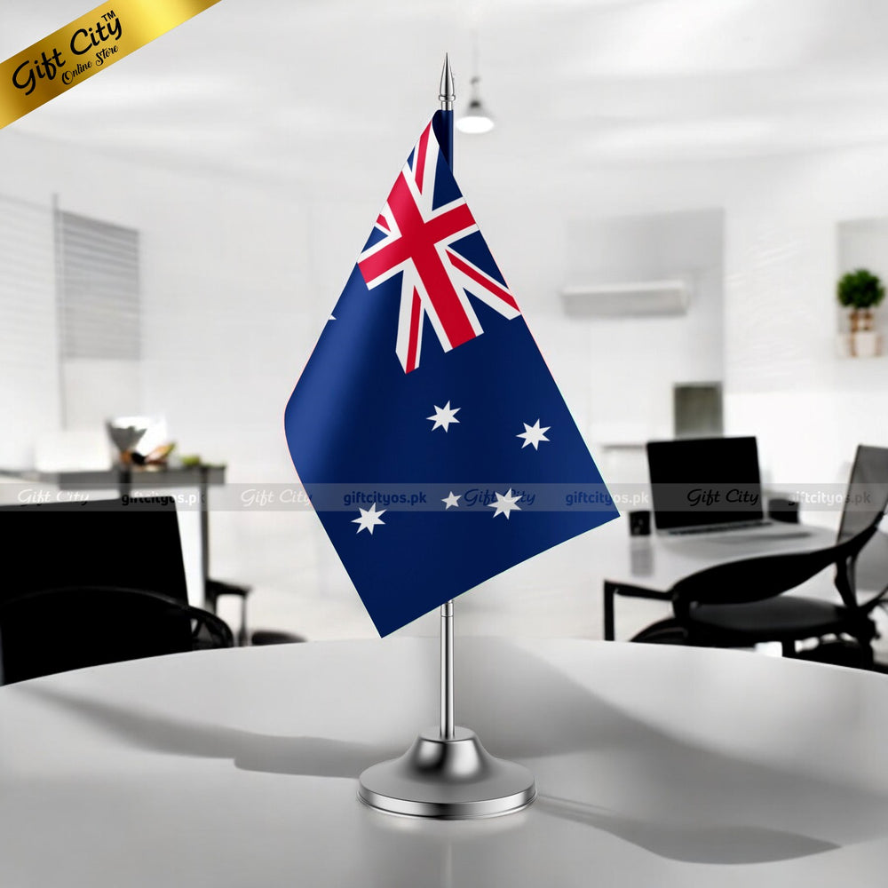 Gift City Presents Australia Desk Flag with Stand  Perfect for Office, Home Decor & Display  Multiple Country Flags Available - Gift City Online Store