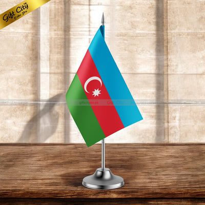 Gift City Presents | Azerbaijan Mini Desk Flag with Stand | Perfect for Office, Home Decor & Display | All Country Flags Available - Gift City Online Store