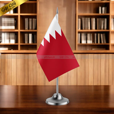 Gift City Presents Bahrain Desk Flag with Stand | Premium Office & Home Decor | Multiple Country Flags Available - Gift City Online Store