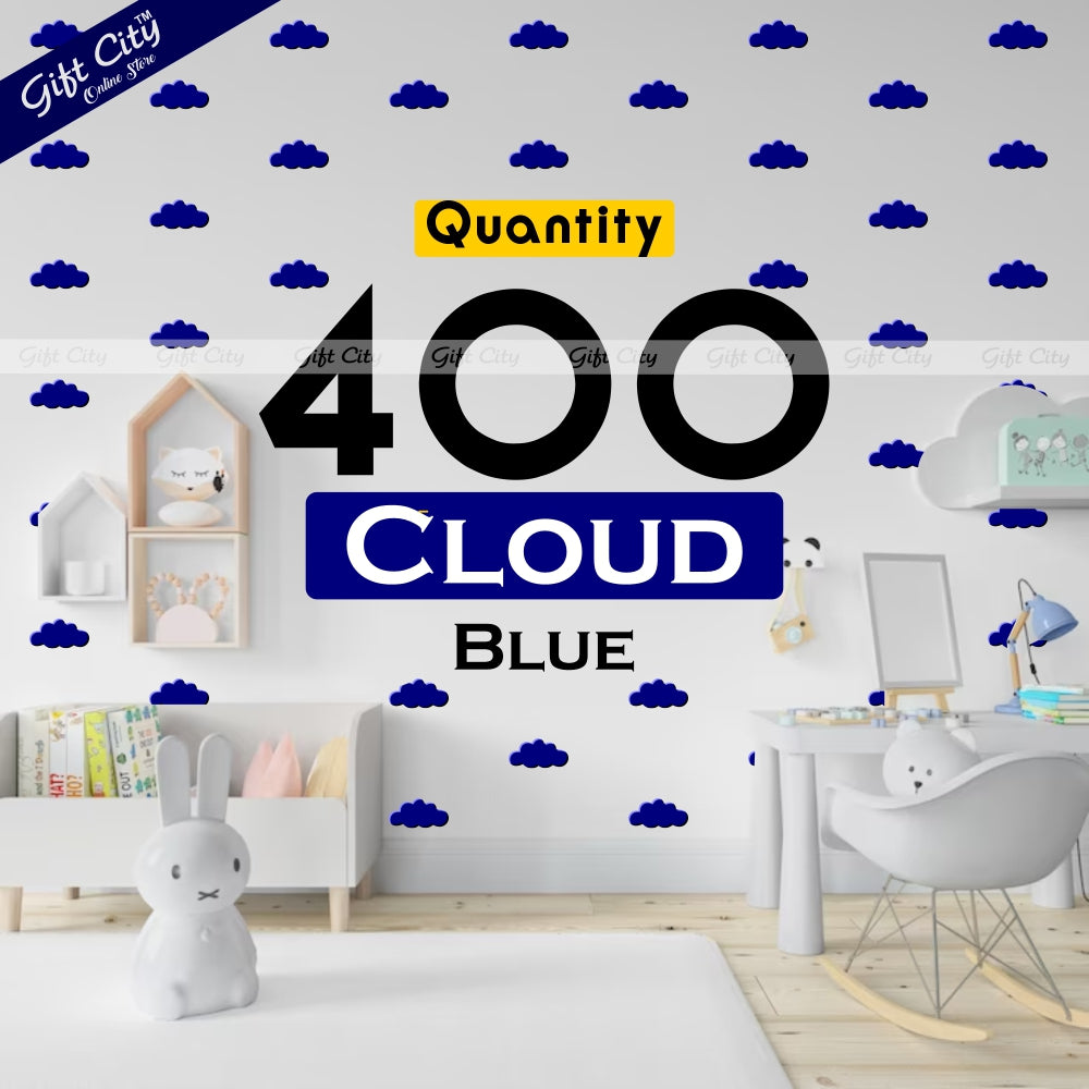 Gift City Presents Blue Cloud Shaped Dots Wall Stickers DIY Home Décor Perfect for Kids Bedrooms & Living Rooms Multiple Colors