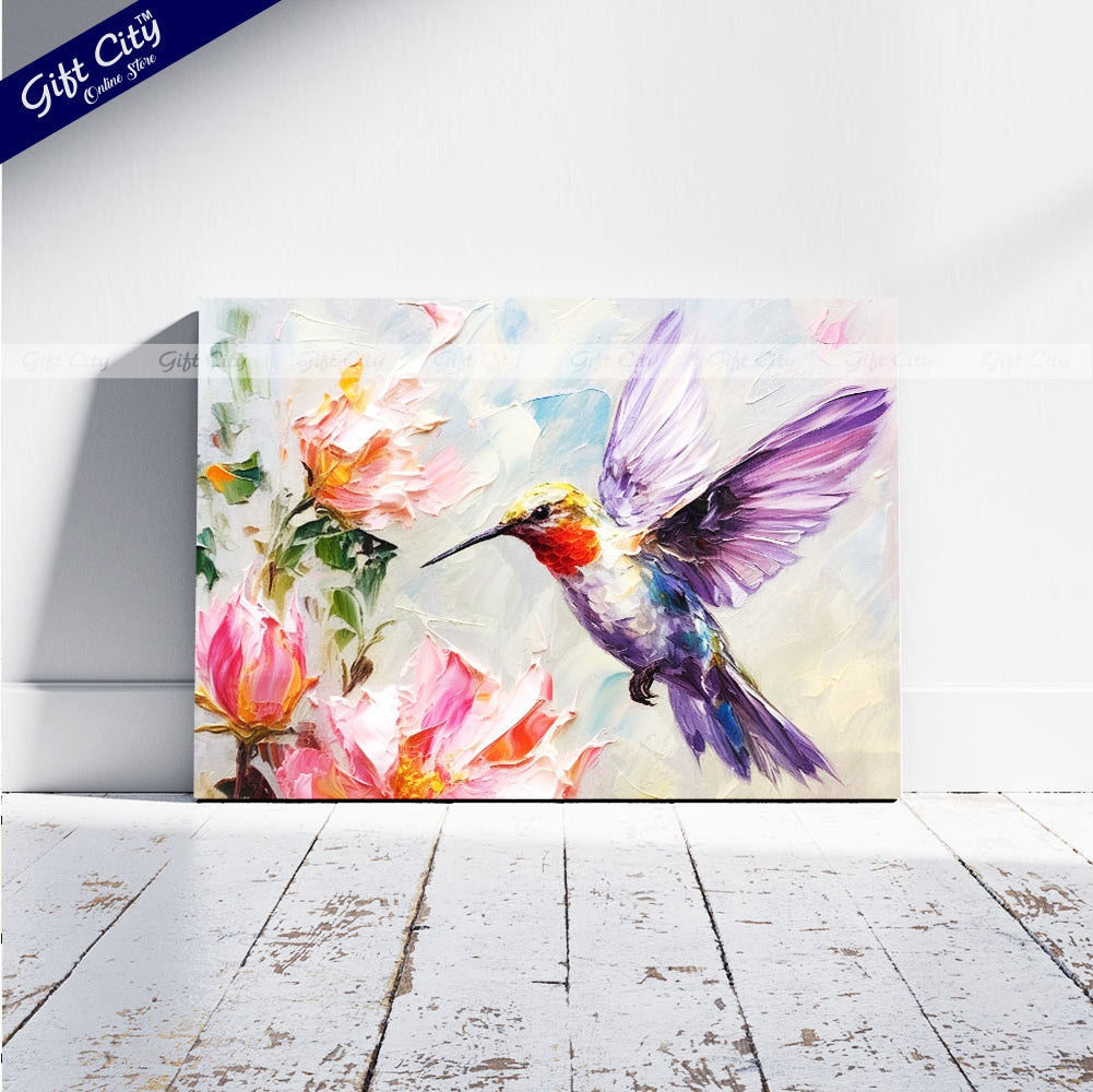 Gift City Presents Colorful Digital Canvas Sparrow Painting with Frame - Wall Art for Home Decor Multiple Sizes Wall Hanging