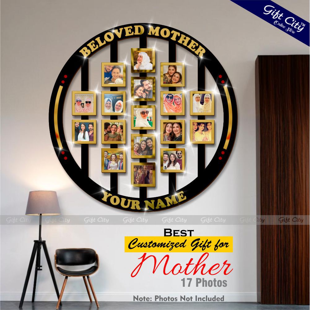 Gift City Presents Custom Photo Ring Frame | A Heartfelt Tribute to Your Beloved Mother | Personalized Gift | Elegant Home Decor | Ideal for Mother's Day