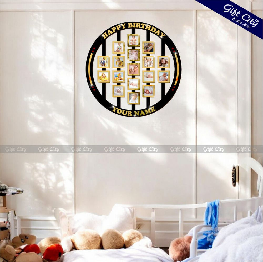 Gift City Presents Custom Wooden Ring Photo Frame - Personalized Happy Birthday Gift with Name & Special Memories - Gift City Online Store