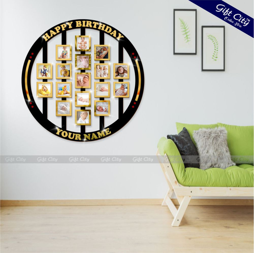 Gift City Presents Custom Wooden Ring Photo Frame - Personalized Happy Birthday Gift with Name & Special Memories - Gift City Online Store