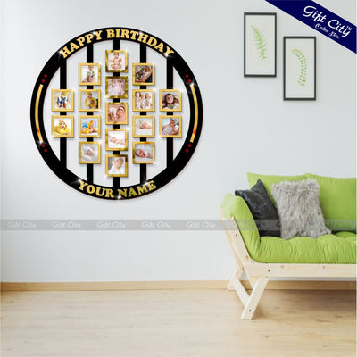 Gift City Presents Custom Wooden Ring Photo Frame - Personalized Happy Birthday Gift with Name & Special Memories - Gift City Online Store