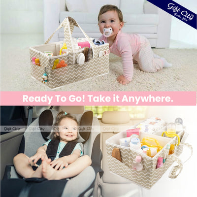 Gift City Presents Foldable Baby Diaper Caddy Organizer with Multi Pockets and Flexible Compartments - Gift City Online Store