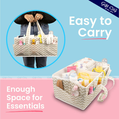 Gift City Presents Foldable Baby Diaper Caddy Organizer with Multi Pockets and Flexible Compartments - Gift City Online Store