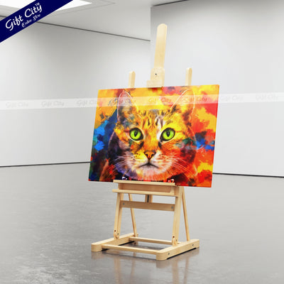 Cat Face Canvas Painting Digital Art for Home Decor - Gift City - Gift City Online Store