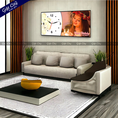 Gift City Presents Personalized Digital Printed Wooden Frame Wall Clock - Customize with Your Photo & Text - An Ideal Birthday Gift for Loved Ones - Gift City Online Store