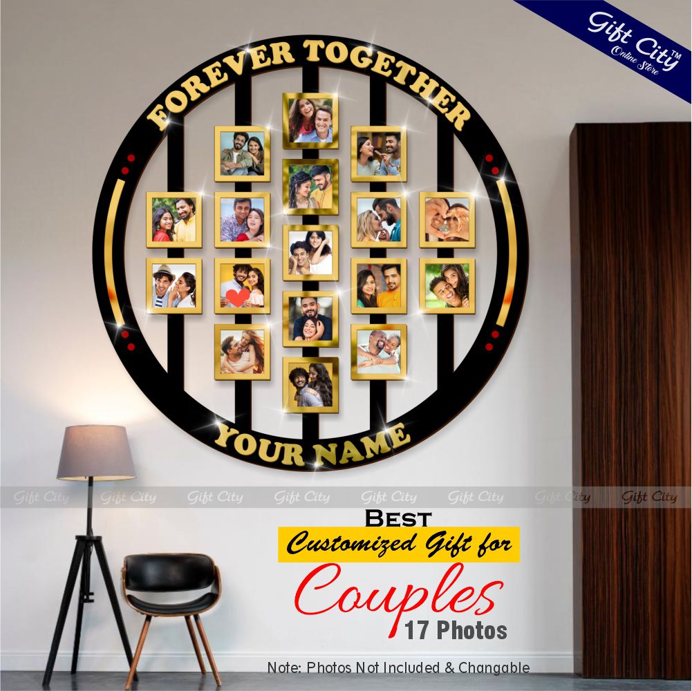 Gift City Presents Personalized Friends or Couples Photo Ring Frame | Custom "Forever Together" Theme | Special Gift for Friends, Soulmate or Couples | Best Gift for Anyone