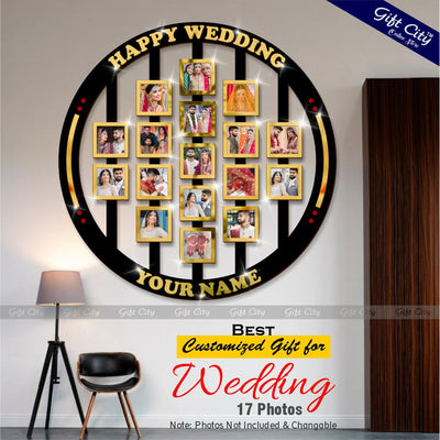 Gift City Presents Personalized Wedding Photo Frame Wall Art | Custom Memory Collage | Unique Wedding & Anniversary Gift | Add your Name & Special Memories - Gift City Online Store